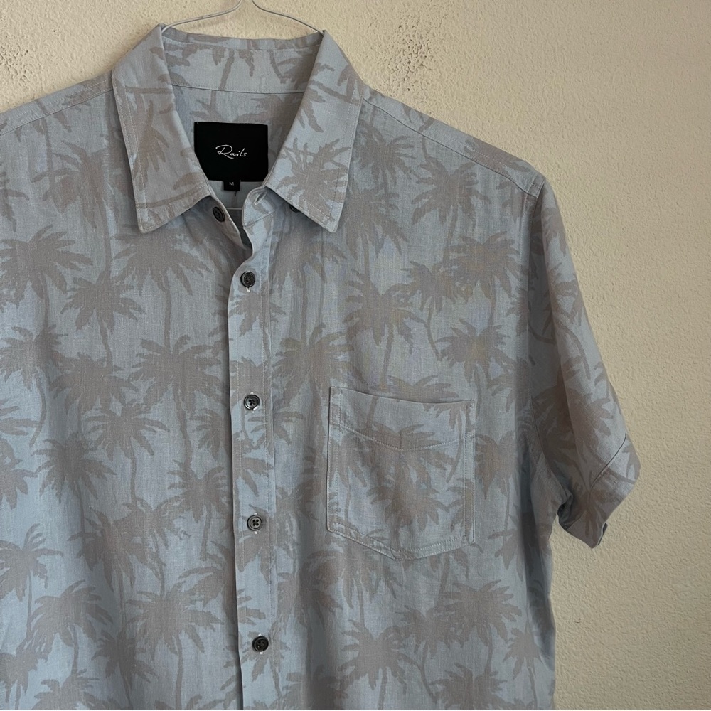 Rails Button Down Short Sleeve Fading Palm Tree S… - image 1